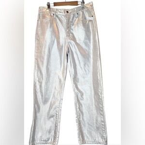 Rebecca minkoff shiny Silver Metallic Pants. Super cute and comfy. NWOT